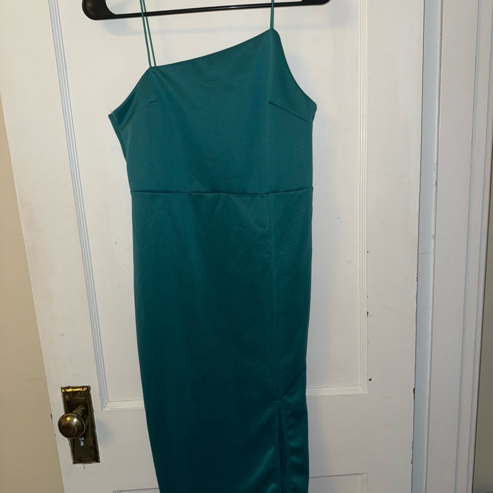 Elegant Teal One-Shoulder Dress